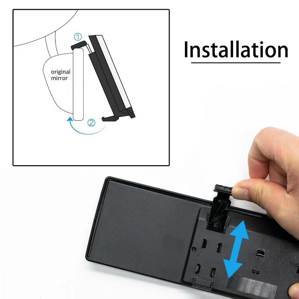 Espejo retrovisor interior coche visión transparente gran angular espejo retrovisor panorámico  Foto 4 de 4