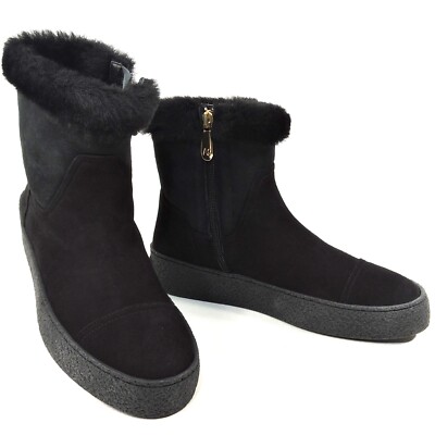 ALBERTO CICCIOLI   WOMEN'S BLACK SOFT SUEDE COMFORT WINTER ANKLE BOOTIE