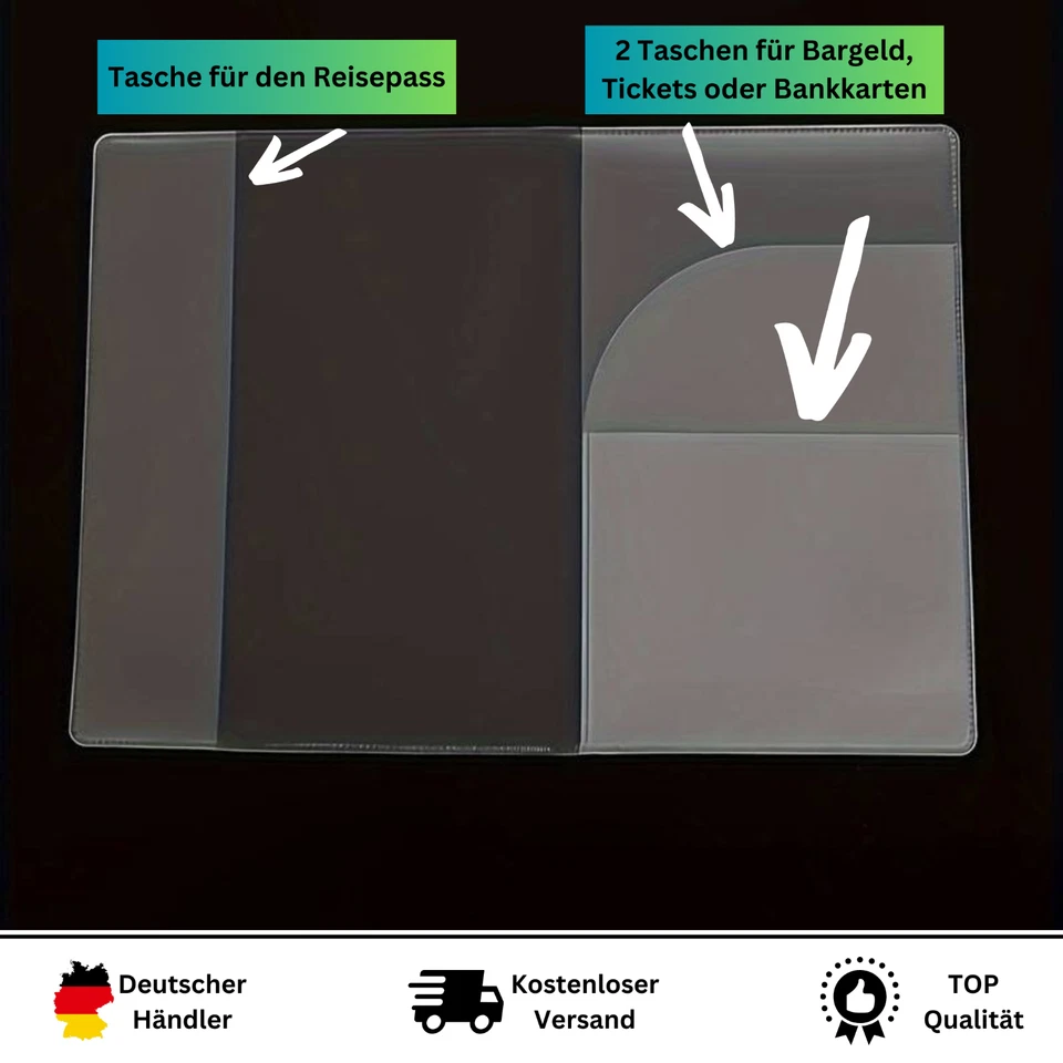 Funda protectora transparente para pasaporte 13x19 cm Passport Cover - Imagen 3 de 4