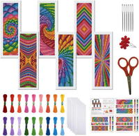 6 Set Kreuzstich Lesezeichen Sets Blumenmuster Gestempeltes Stickset Stich Lesez