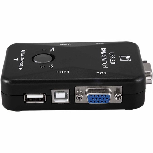 Switch KVM 2 Port USB+VGA Splitter 1920X1440 Fjgear Console Server Rack - 第 1/5 張圖片