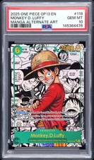 2025 ONE PIECE OP13-CARRYING ON HIS WILL #118 MONKEY D. LUFFY MANGA PSA 10 (Q476
