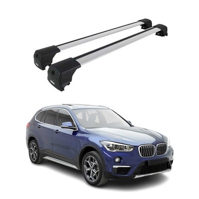 For BMW X1 2016-2022 OMAC 1220916 Gray Flush-Mounted Roof Rails Cross Bars