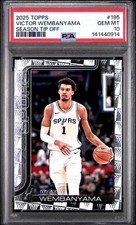 2025 Topps Basketball #195 Victor Wembanyama Season Tip Off PSA 10 Card GEM MINT