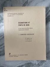 Excavations At Punta de Agua In The Santa Cruz River Basin-Southeastern Arizona