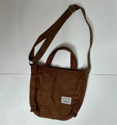 Letu Brown Shoulder Bag Patch Accent Adjustable Strap Outer Pocket Small