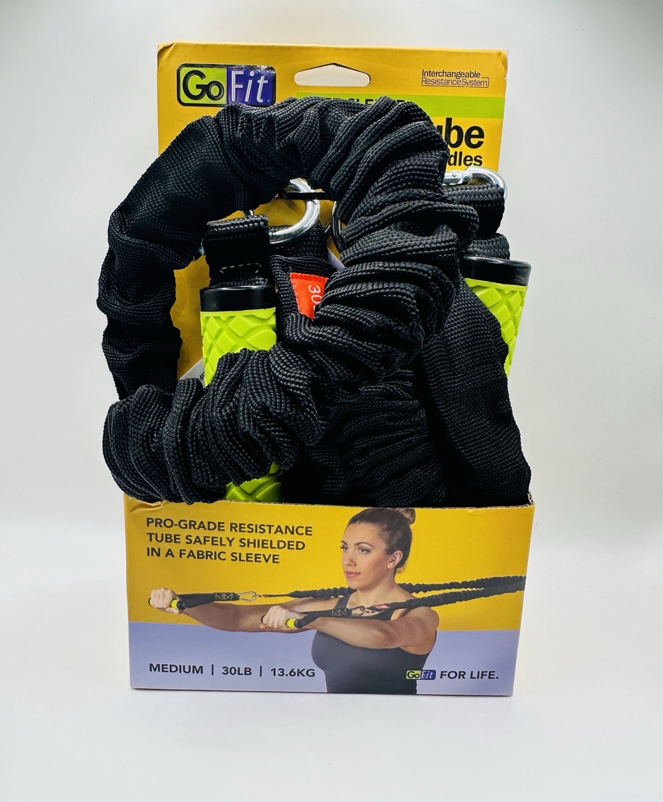 GoFit Safe Sleeve Power Tube With Handles Medium 30lb Resist