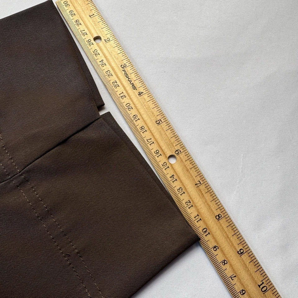 Lauren Vidal Straight Cropped Side Zip Sz T6 12/14 Chocolate Brown Pants Slacks - Image 4 of 4
