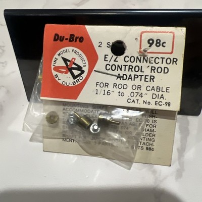Vintage Du-bro DuBro Rc Plane Parts E/Z Connector Control Rod Adapter No. EC-98
