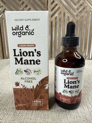 Wild & Organic Lions Mane Liquid Drops Brain & Focus Support 2 Month Supply