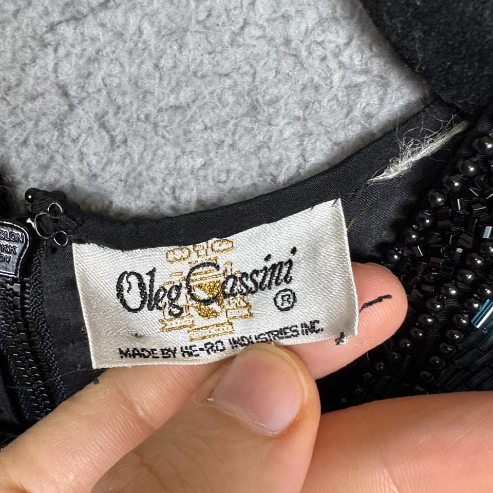 De Colección Oleg Cassini Top Mujeres Cuentas Noche Formal Disco Pesadas Almohadillas para el Hombro Años 80 Foto 4 de 4