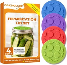 4PCS Silicone Fermentation Lids Wide Mouth Mason Jar One Way Airlock Valves