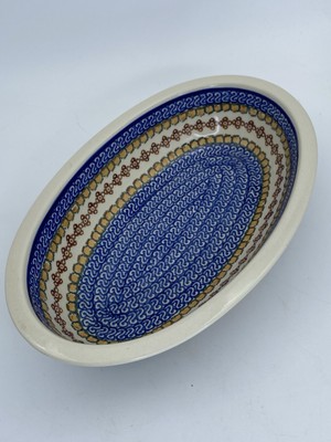 Polish Pottery Oval Serving Bowl Ceramika Artystyczna Boleslawiec Poland 11x7x2