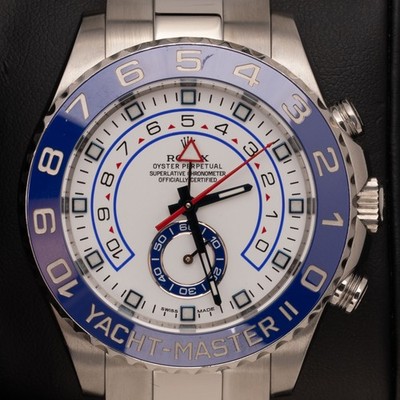 ROLEX刺繍入りBOX Rolex Watch Yacht-Master II Cerachrom Ring Command Bezel 116680