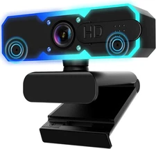 NBPOWER 1080P 60FPS Streaming Camera Webcam with Microphone and Fill Black 