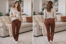 Gloria Vanderbilt Amanda 2.0 Corduroy Pants Women  s Size 10 Mocha Mousse Slim