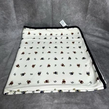 Ralph Lauren Blue Jean Teddy Bear Baby Receiving Blanket 24.5 x 29”