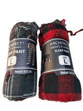 Architect Mens Flannel Plaid Sleep pants 2 Sz L NWT