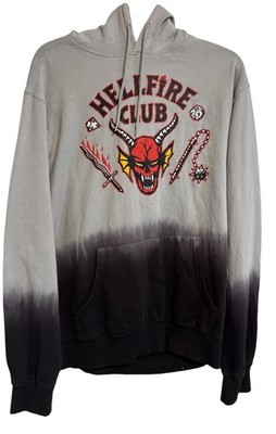 Netflix Stranger Things Hellfire Club Hoodie Sweatshirt Dip-Dyed Sz Medium New