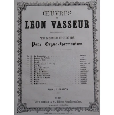 VASSEUR Léon Prière de Moïse de Rossini Orgue Harmonium ca1867 - Photo 1/4