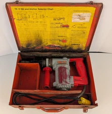 Vintage Hilti TE-17 Rotary Hammer Drill w/ Case 1964 TESTED WORKING Industrial