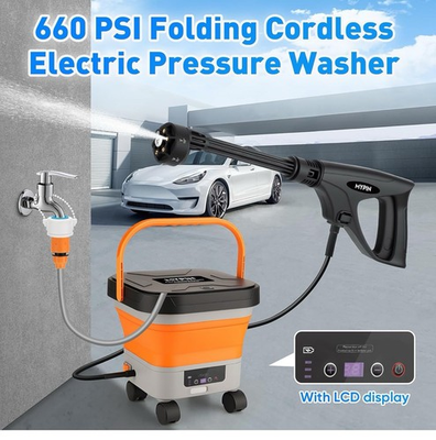 #ad 660PSI Portable Cordless Pressure Washer with Folding 3.4Gal Tank 6 in 1 Noz... $99.99