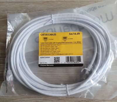 Ethernet Kabel Internet Cat5e Netzwerk RJ45 LAN 5m/16,5ft weiß