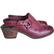 teva foxy slingback leather clogs burgundy size 6.5