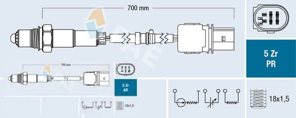FAE 75158 Lambdasonde Lamdasonde FüR Audi FüR Seat FüR Skoda FüR VW-image