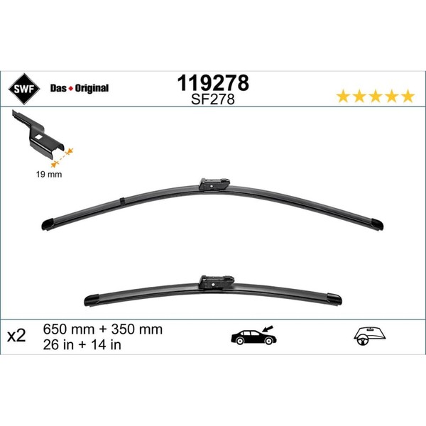 Wischblatt SWF 119278 FüR Hyundai Opel Kia Fiat Chevrolet Ix20 Mokka X-image