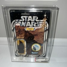 Vintage Star Wars JAWA Figure MOC Card 20 Back 1978 Boba Fett Sticker AFA 80nm 