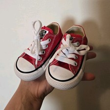 Converse All Star Red Low Top Unisex Kids Sneakers Size 3C EUC
