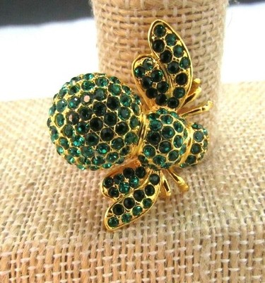 JOAN RIVERS SWARVOSKI CRYSTAL BIRTHSTONE MAY BEE BROOCH PIN New 1ST EDITION RARE