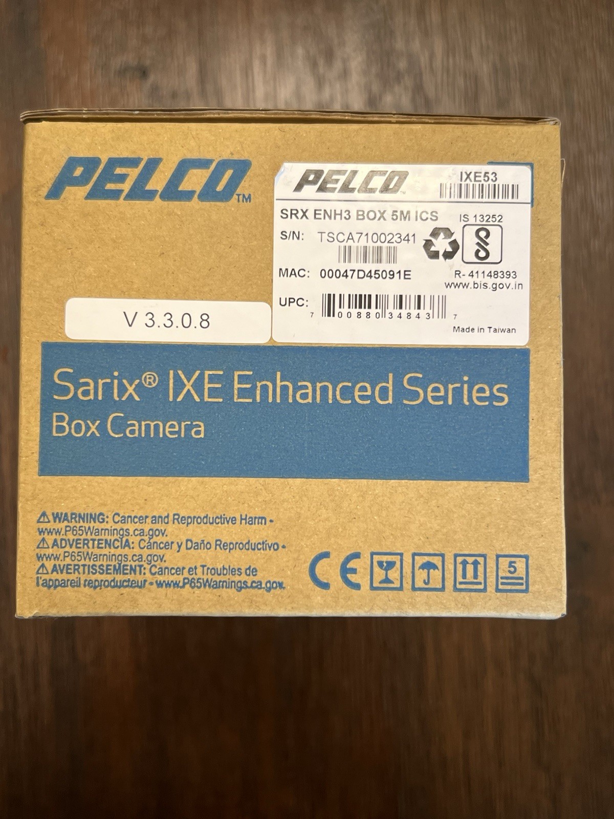 New Pelco IXE53 SRX ENH3 BOX 5M ICS Black Security Camera