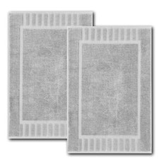 White Classic Luxury Bath Mat Floor Towel Set - 22"x34", Dolphin Grey