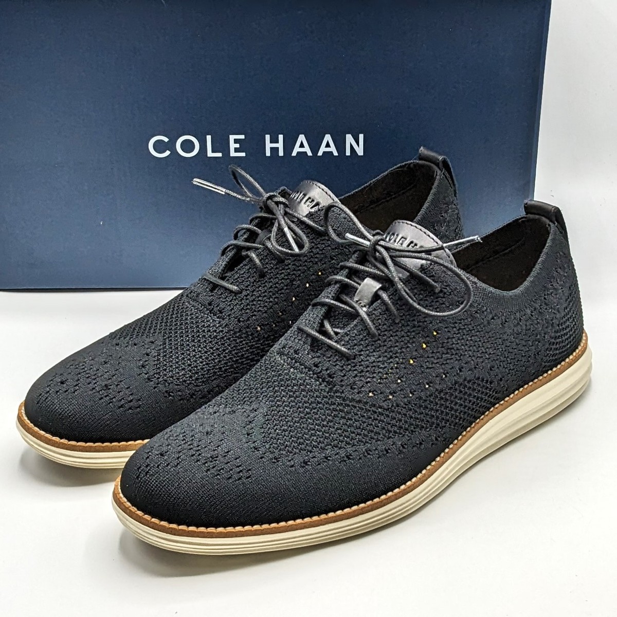 Cole Haan Original Grand Wingtip Oxford Shoes Black Stitchlite Ivory Men’s US 10 Cole Haan OriginalGrand Wingtip Oxford - FREE Shipping  main image 3