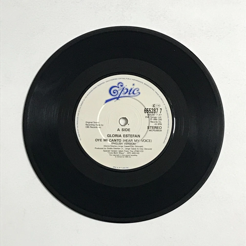 Gloria Estefan - Oye Mi Canto (Hear My Voice) 7" Vinyl Record - 655287 7 VG+/VG+ - Image 3 of 4