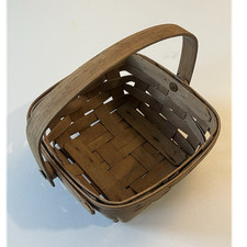 Longaberger Handwoven Small Square Brown Wood...