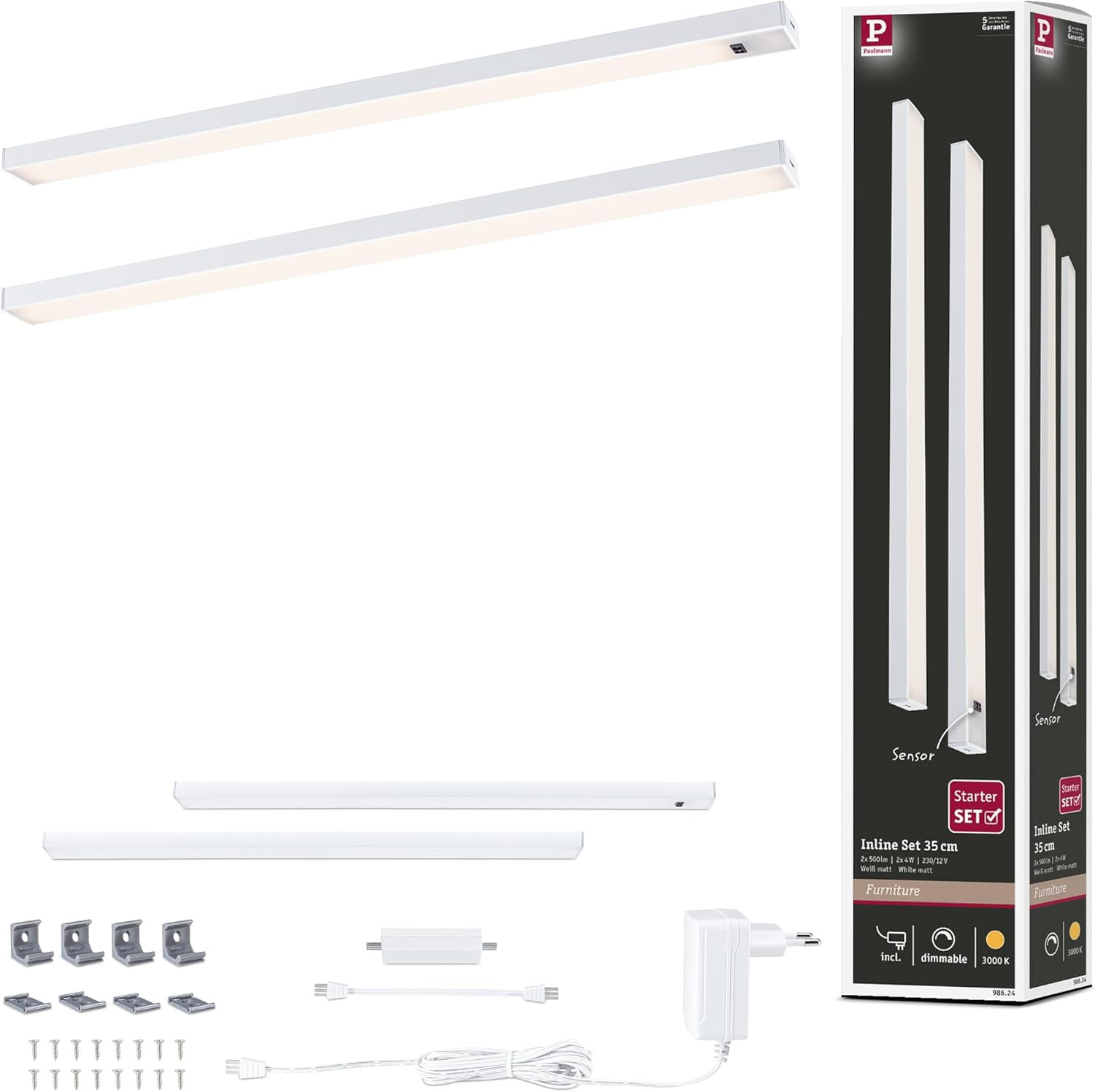 Kit 2 Barre LED Sottopensile Eglo 98624 35cm 24V Bianco 700Lm
