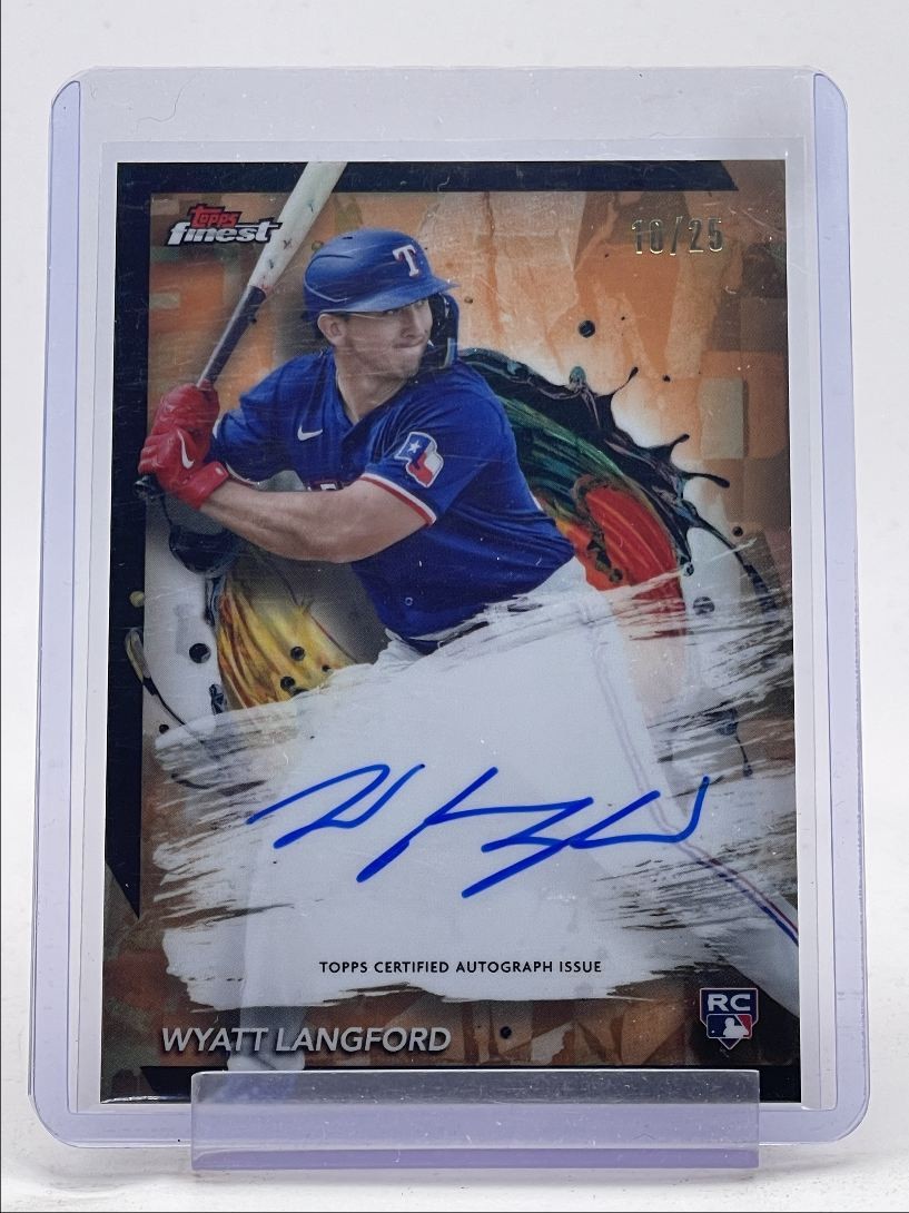 WYATT LANGFORD 2024 TOPPS FINEST ROOKIE ORANGE REFRACTOR RC AUTO /25 Q3312
