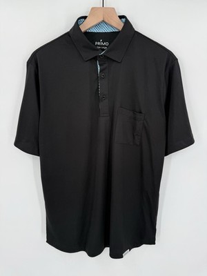 Primo Polo Shirt Men's Large Black Performance Blade Collar Stretch Golf