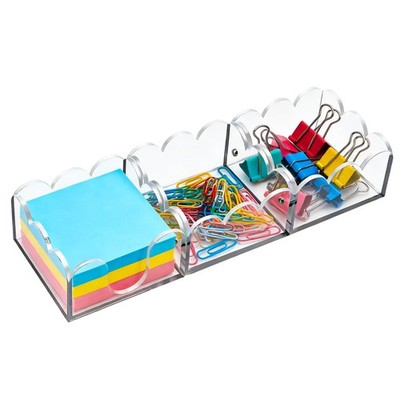Magnetic 3-in-1 Acrylic Sticky Note Holder, 3'' x 3'' Post It Notes & Memo Pad ...