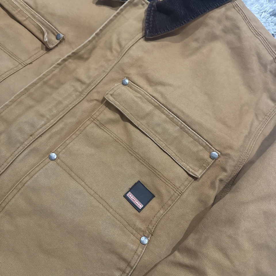 复古 00’S Craftsman 棕色工作服 Chore 夹克 Y2K 男式尺寸 2XL HTF 罕见  — 第 2/4 张图片