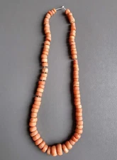 17 gr Antique Vintage USSR Coral Necklace Beads Natural Undyed  Coral  
