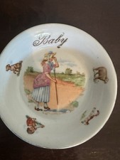 Vintage Excellent Porcelain Child's/Baby's Cereal Bowl- Little Bo Peep-Rhyme