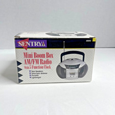 Sentrya Mini Boom Box AM FM Radio With Clock Portable Works Manual Included