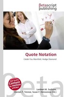 Lambert M. Surhone (U. A.) | Quote Notation | Taschenbuch | Englisch (2026)
