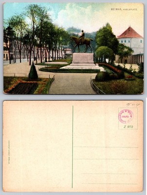 Weimar Karlsplatz Equestrian Monument Postcard