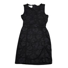 Sarah La Dress Womens M Black Floral Lace Sleeveless Round Neck Back Zip Sheath