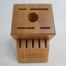Cutco Knife Block 10 Slot Essentials +5 Set Honey Oak Wood Made in USA
